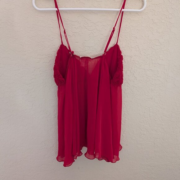 Vintage Inner Most Rose Red Lingerie Floral Intimate Sexy Tank Top Size M Y2K 90 - Picture 5 of 6
